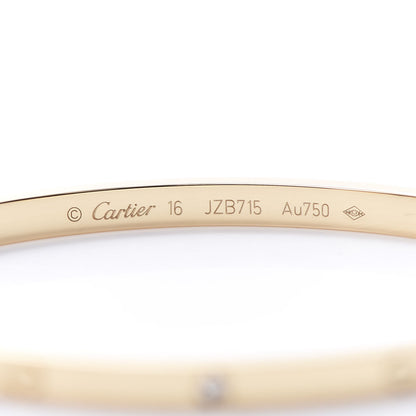 Cartier 18K Yellow Gold 6 Diamond Small LOVE Bracelet 16 4 of 5