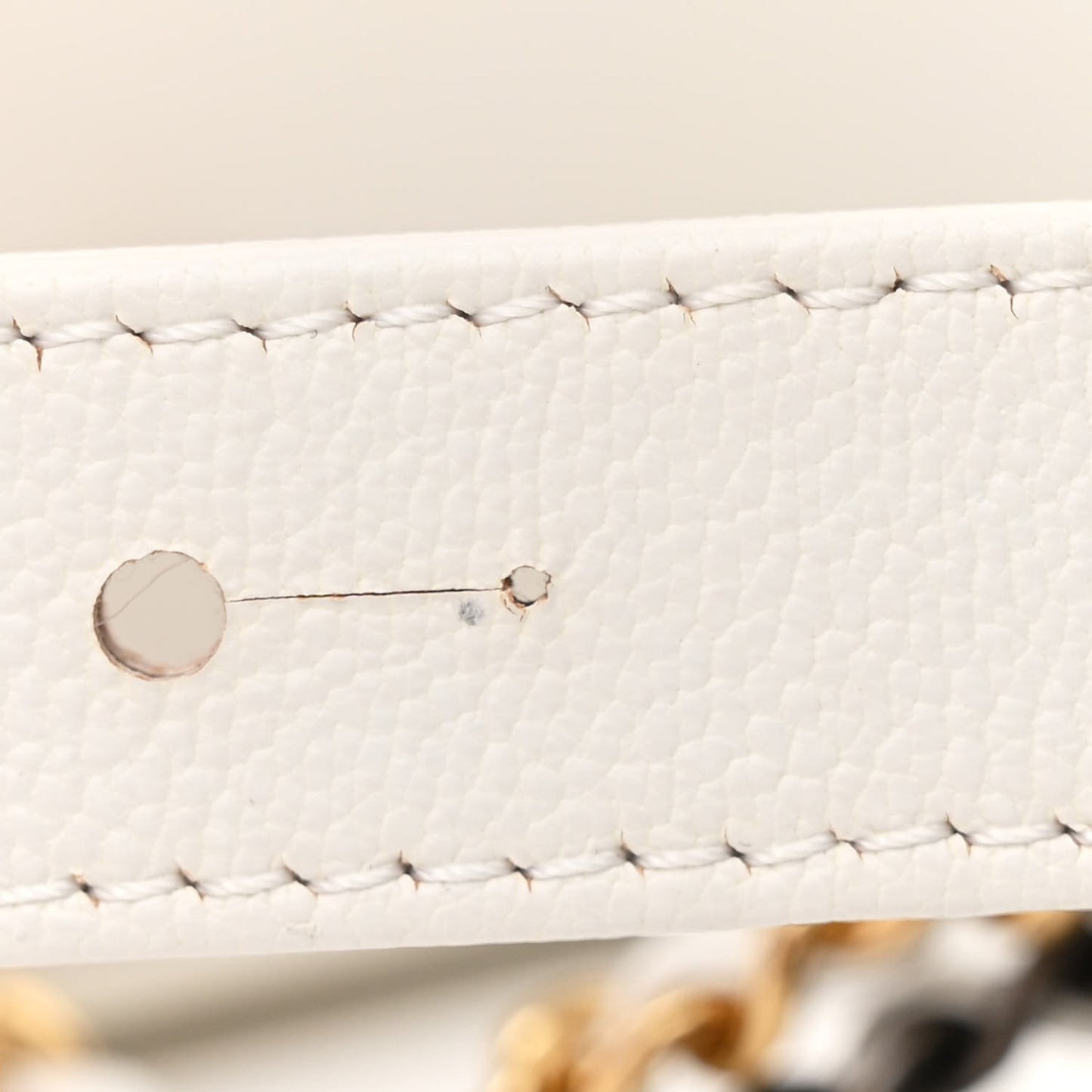 Patent Goatskin Quilted Medium Gabrielle Hobo White