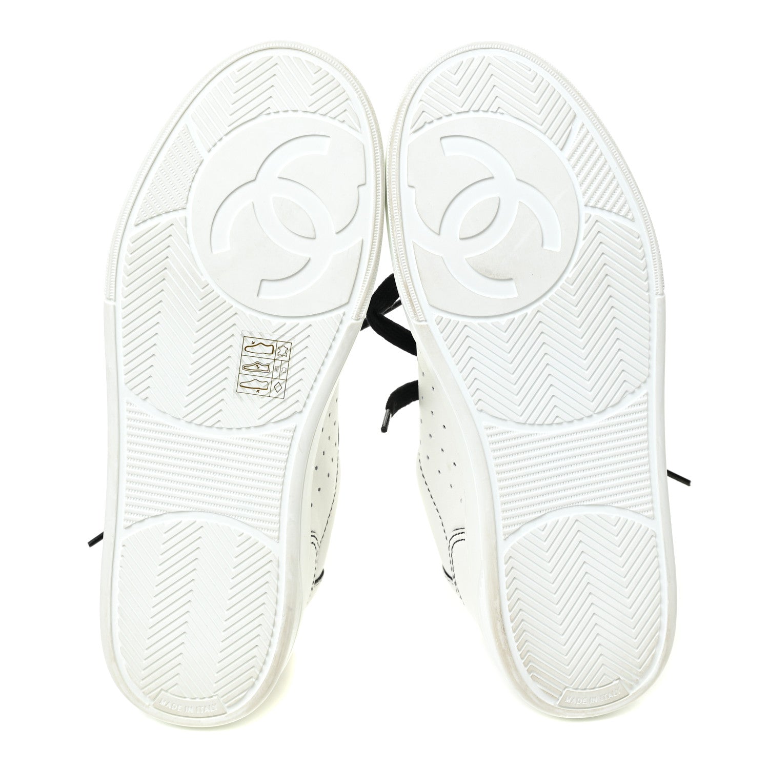 Chanel Calfskin Womens Logo Sneakers 37 Black White 6 of 10