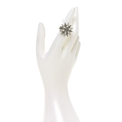 Chanel Metal Crystal CC Star Ring 50 5.5 Ruthenium 2 of 5