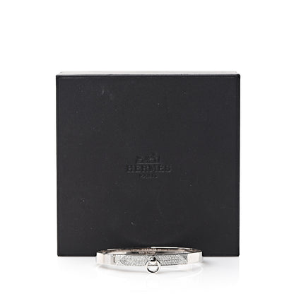 Hermes 18K White Gold Pave Diamond PM Collier De Chien Bracelet ST 5 of 5