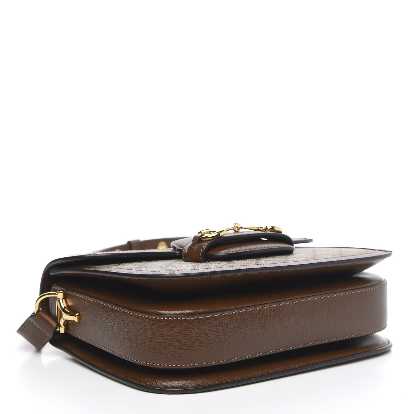 GG Supreme Monogram Horsebit 1955 Shoulder Bag Beige Brown Sugar