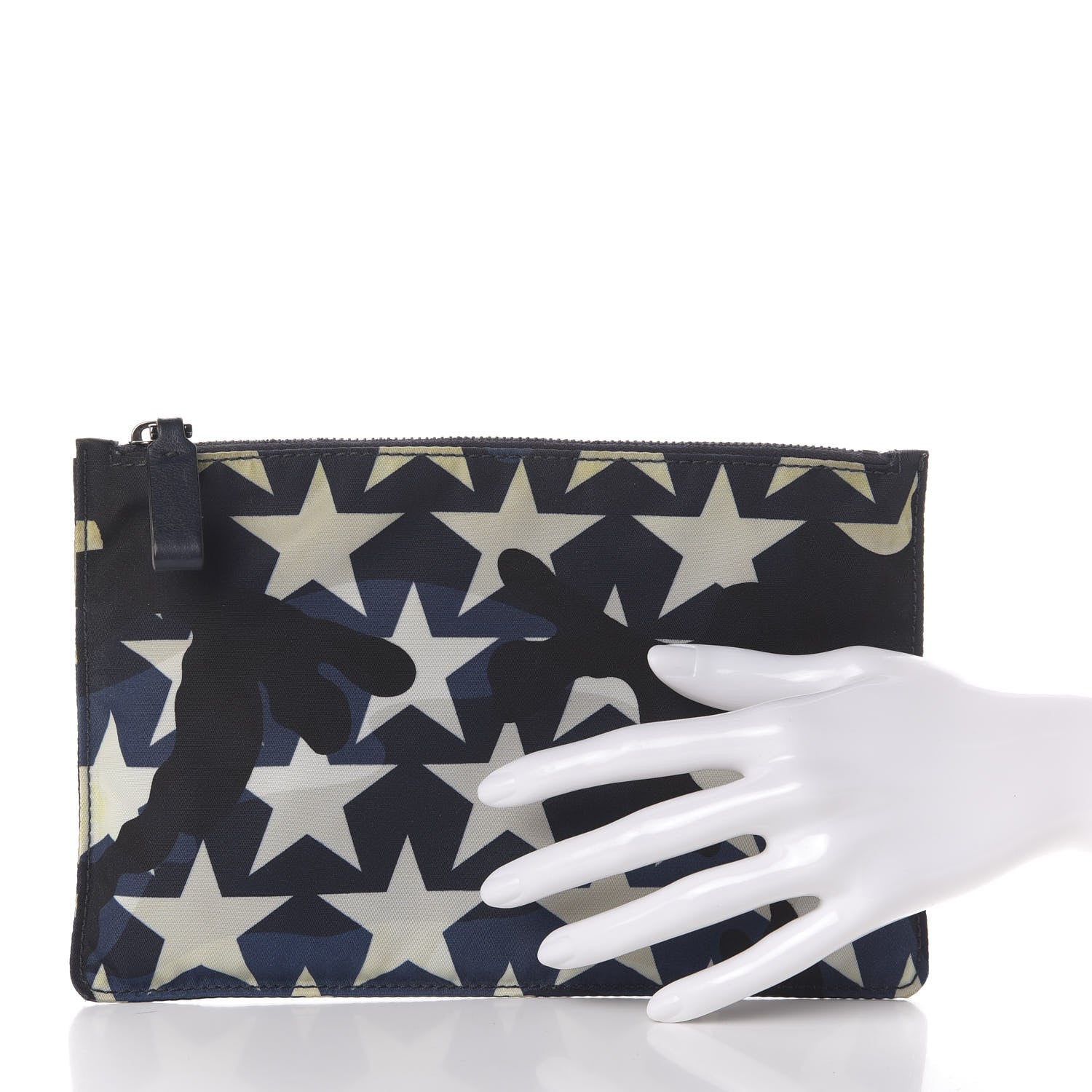 Valentino Garavani Nylon Camustars Medium Zip Pouch Marine Light Ivory 2 of 6