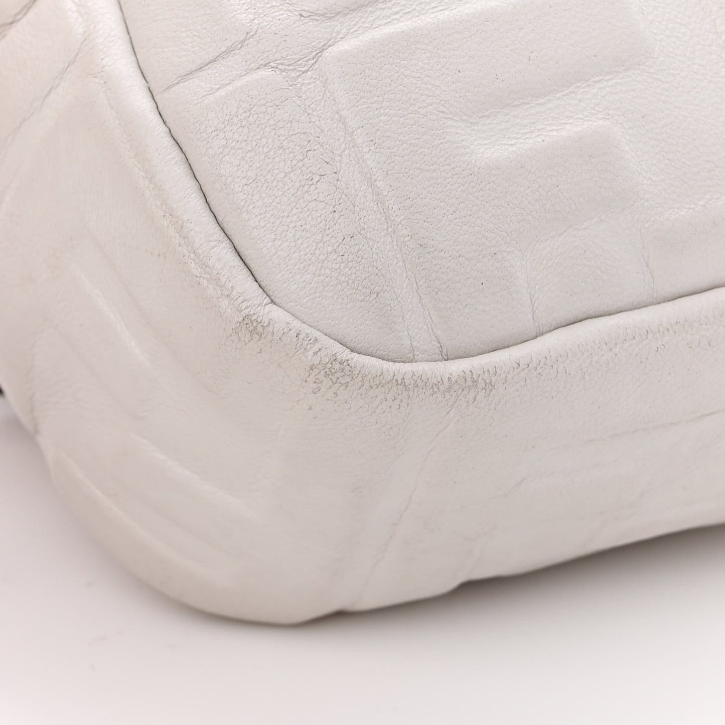 Nappa FF 1974 Embossed Baguette White