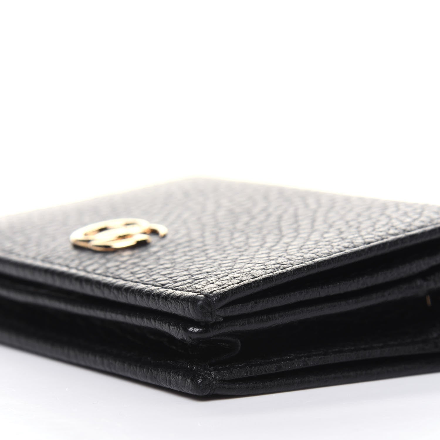 Gucci Pebbled Calfskin GG Marmont Card Case Black 8 of 9