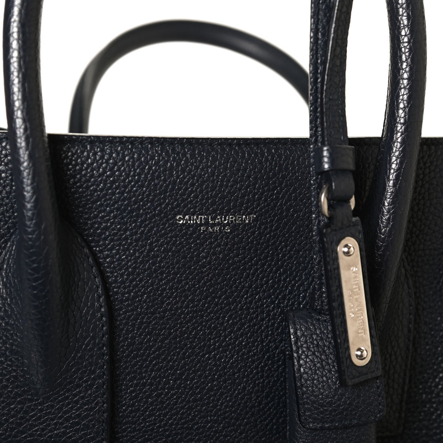 Saint Laurent Grained Calfskin Small Supple Sac De Jour Navy 11 of 13
