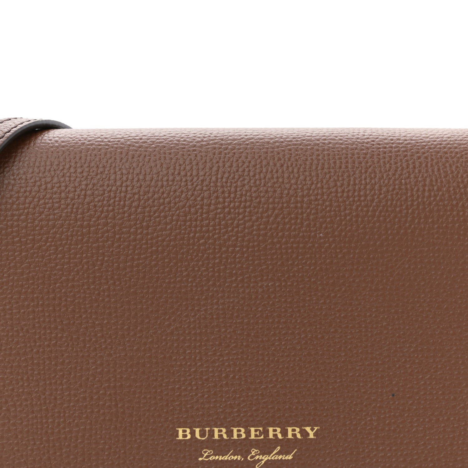 Burberry Grained Calfskin House Check Tartan Mix Hampshire Wallet On Chain Tan 7 of 12