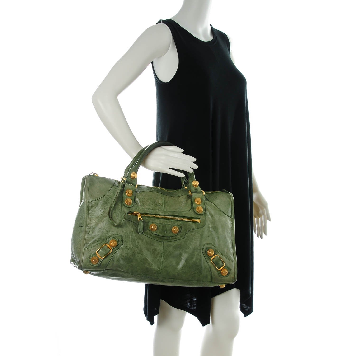 Balenciaga Agneau Giant 21 Gold Hardware Work Light Olive 2 of 17