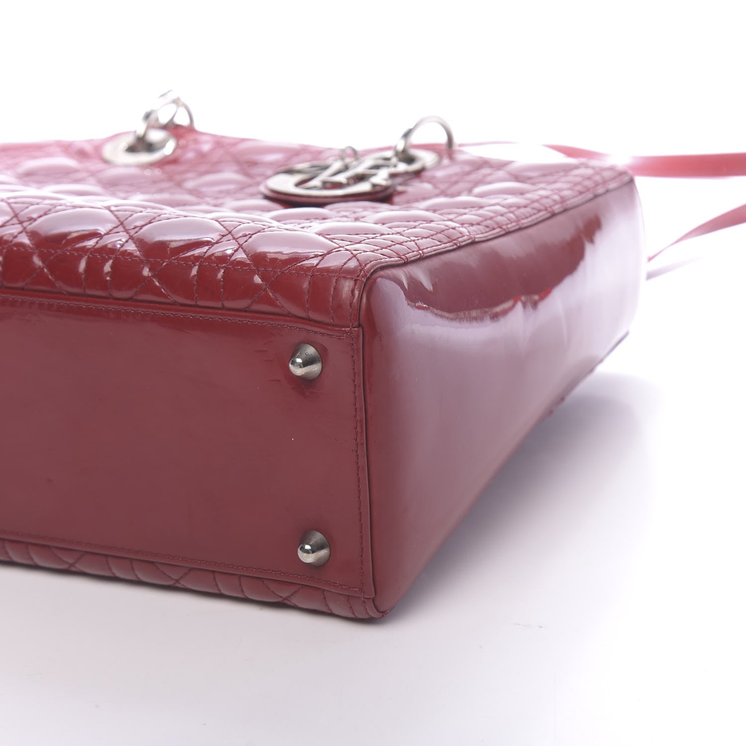 Christian Dior Patent Cannage Large Lady Dior Red 12 of 14