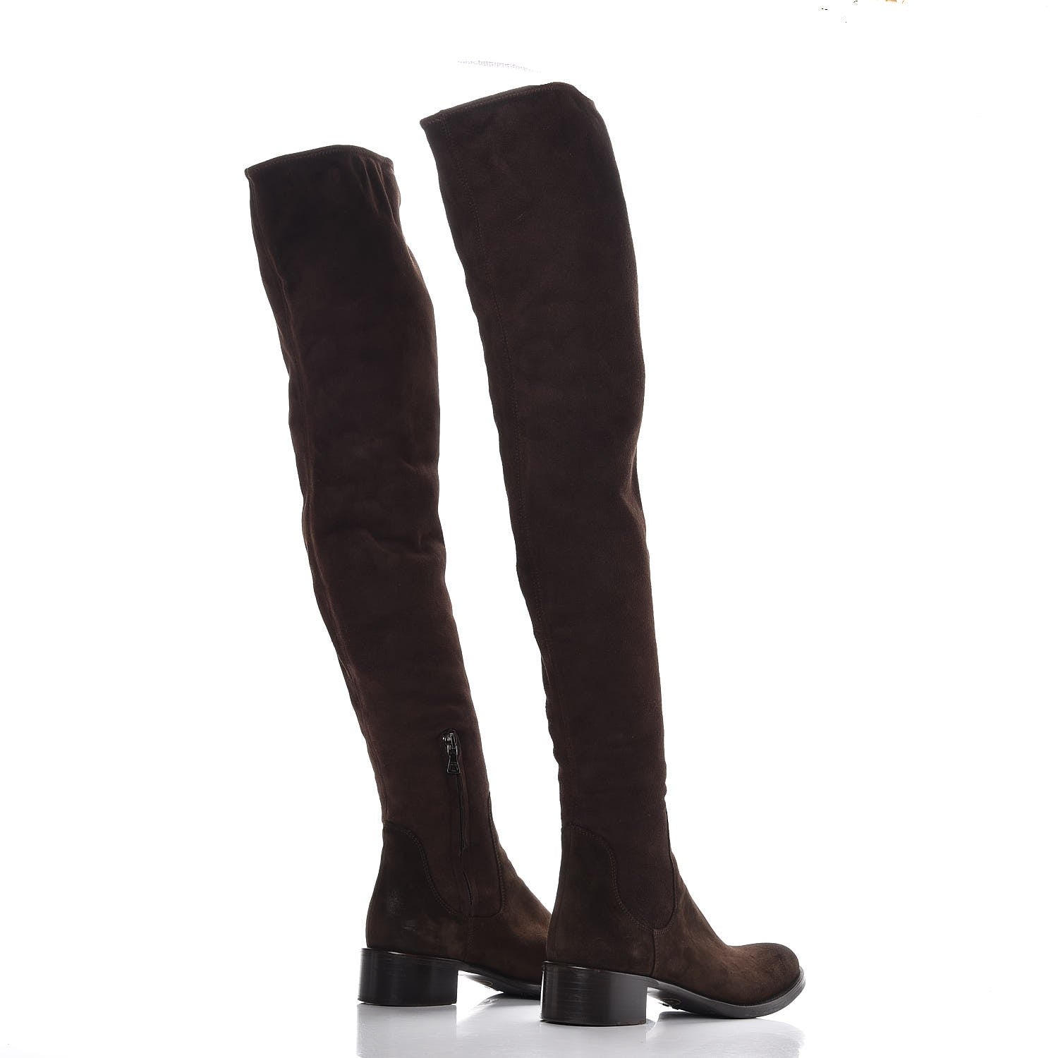 Prada Suede High Boots 37 Brown 4 of 9