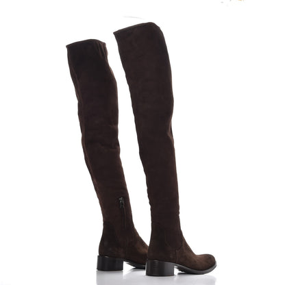 Prada Suede High Boots 37 Brown 4 of 9