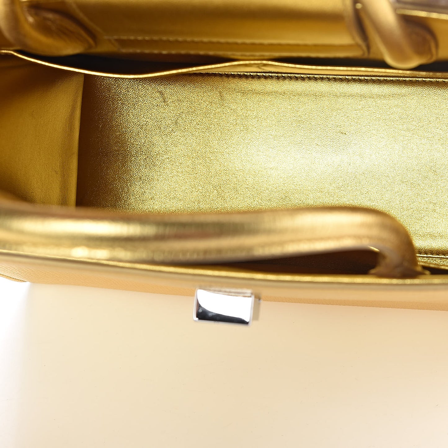 Metallic Goatskin Medium Diorever Flap Gold