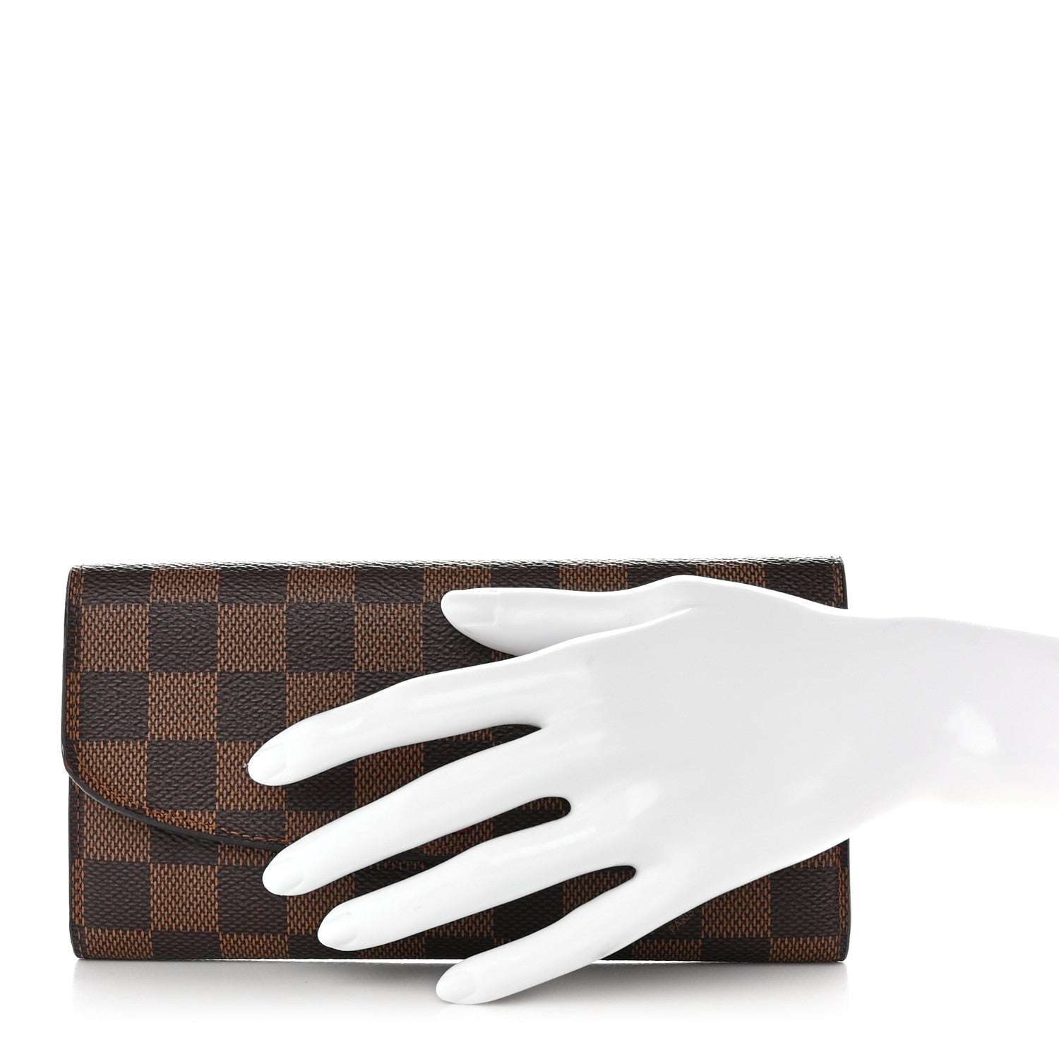 Louis Vuitton Damier Ebene Emilie Wallet Red 2 of 13