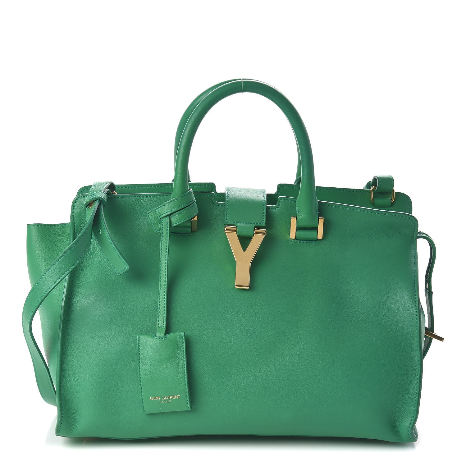 Saint Laurent Calfskin Small Classic Y Cabas Green 1 of 10