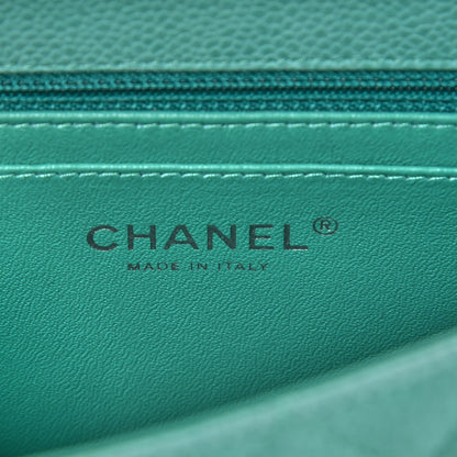 Chanel Iridescent Caviar Quilted Mini Rectangular Flap Green 6 of 9