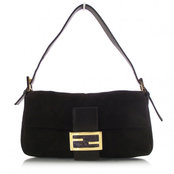 Fendi Suede Baguette Dark Brown 1 of 13