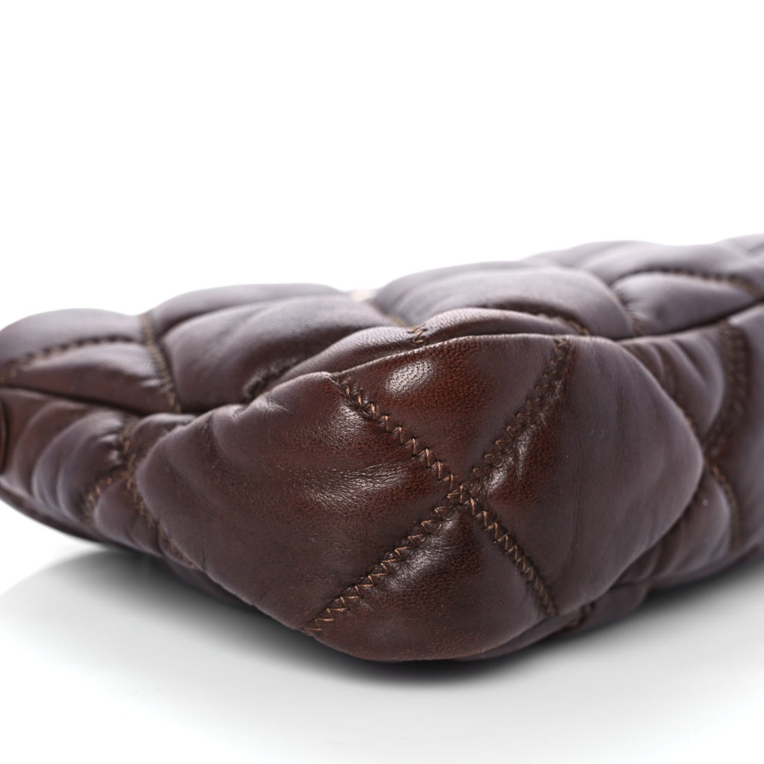 Chanel Lambskin Bubble Quilt Pochette Brown 4 of 8