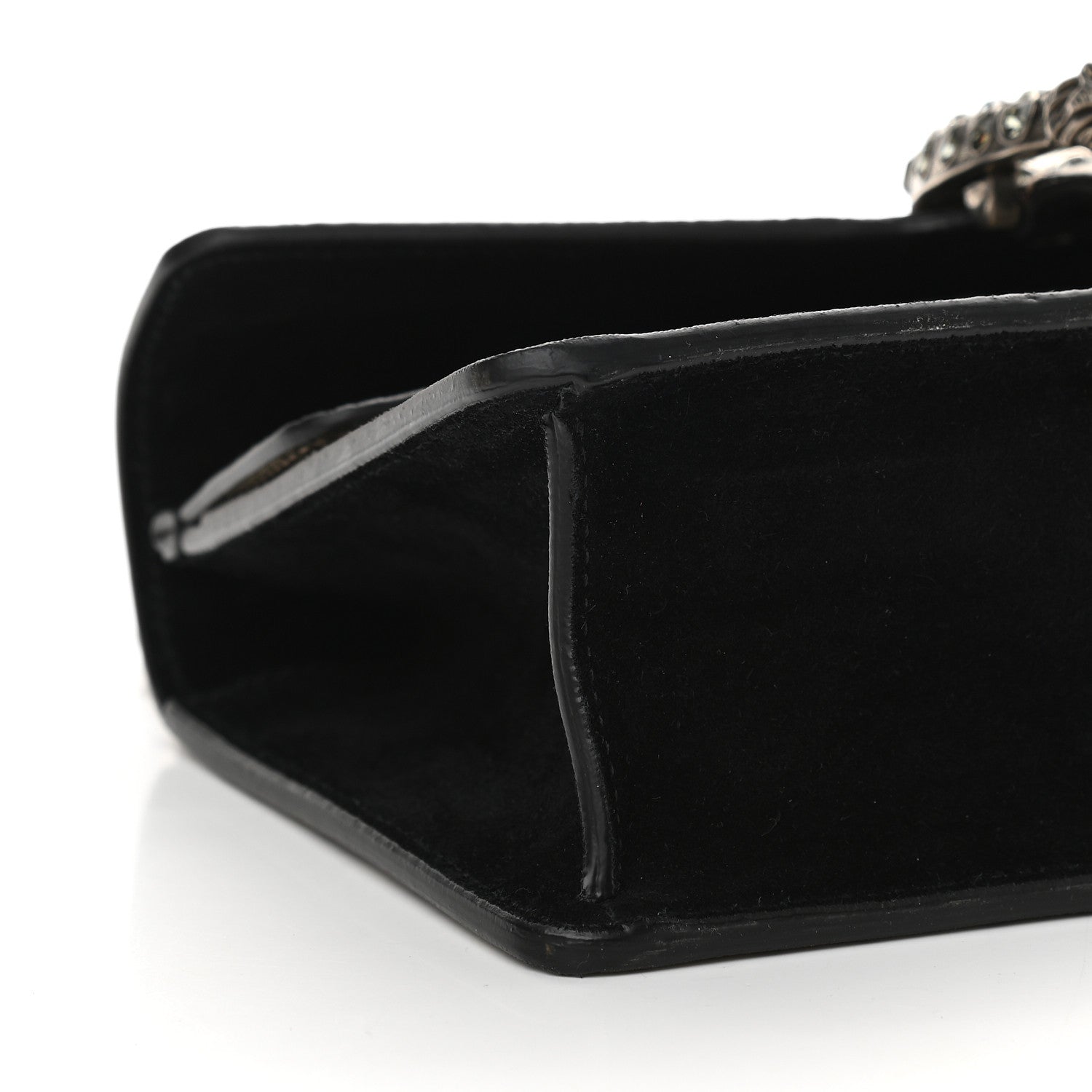 Gucci GG Supreme Monogram Suede Crystal Small Dionysus Shoulder Bag Beige Ebony Black 8 of 9