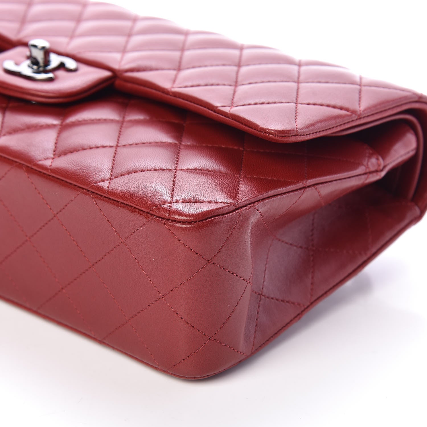 Chanel Lambskin Quilted Medium Double Flap Red 9 of 10