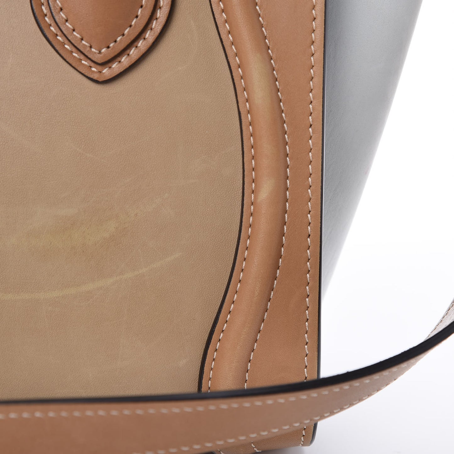 Smooth Calfskin Suede Nano Tri-Color Luggage Multicolor