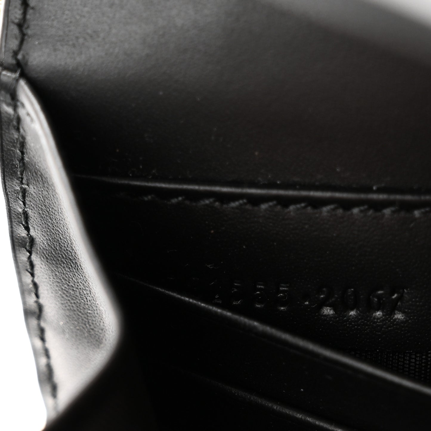 Calfskin GG Debossed Chain Wallet Black