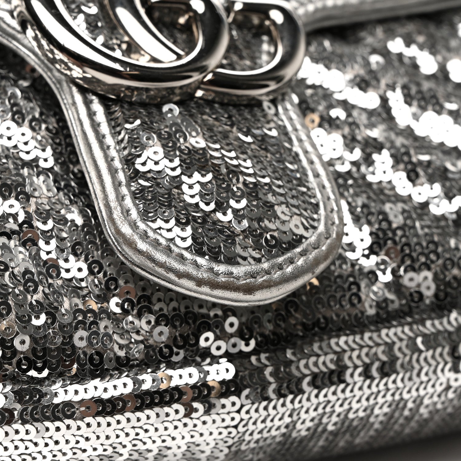 Gucci Sequin Matelasse Small GG Marmont Shoulder Bag Silver 13 of 15