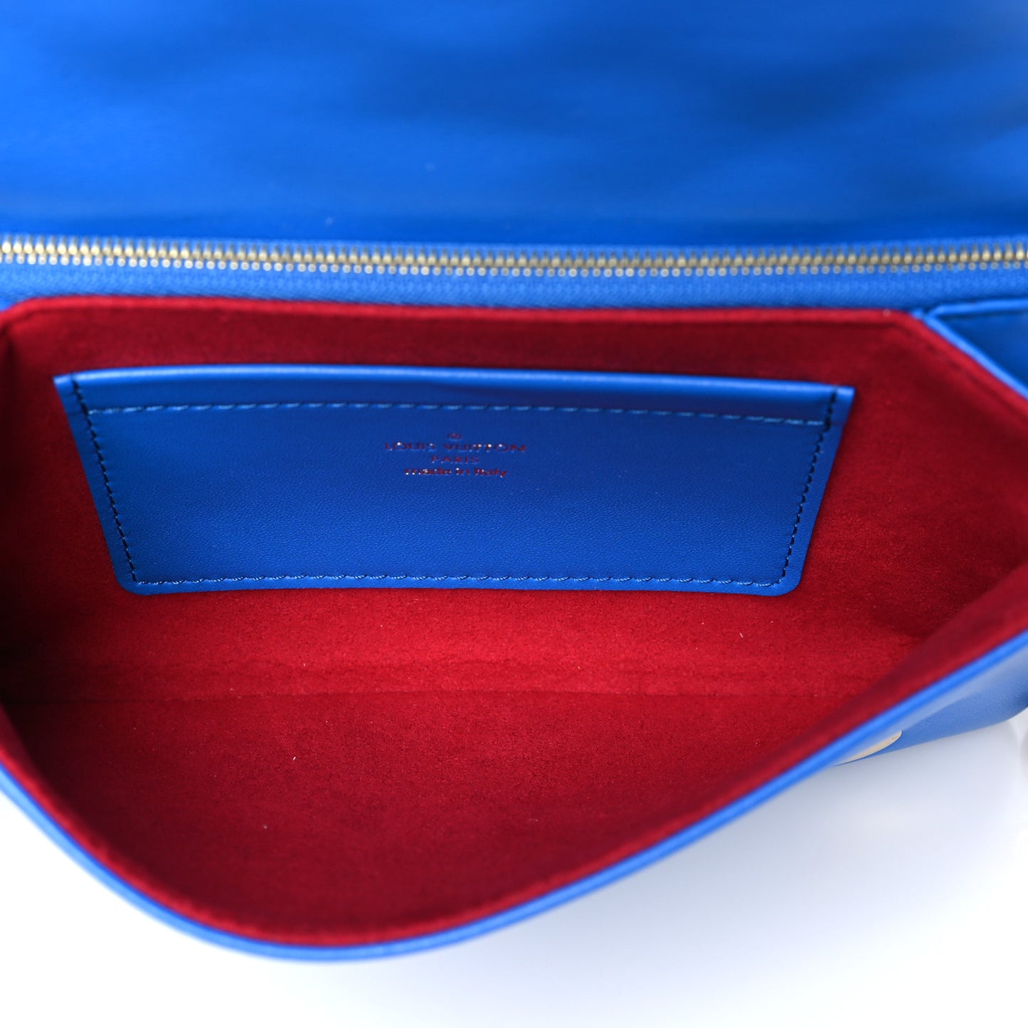 Lambskin Embossed Monogram Vuittamins Pochette Coussin Blue Red