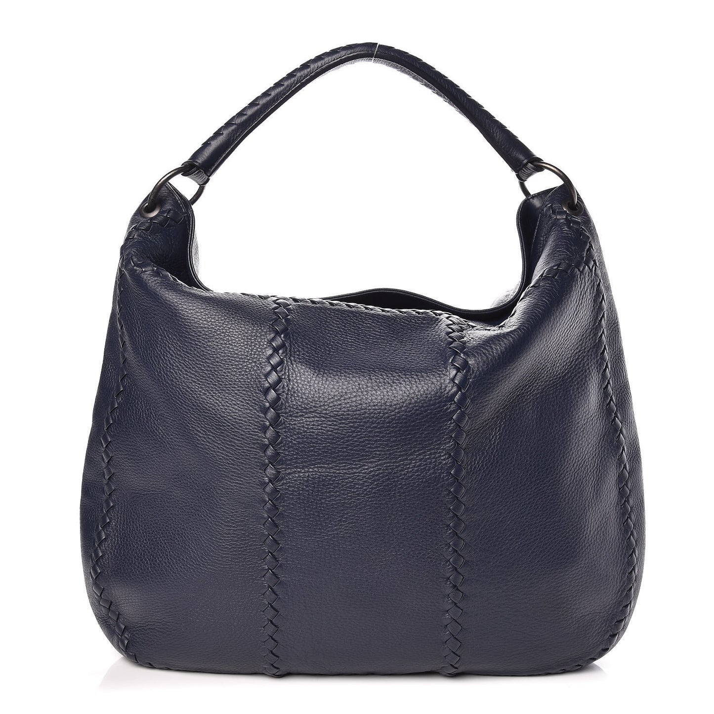 Washed Cervo Deerskin Large Hobo China Blue