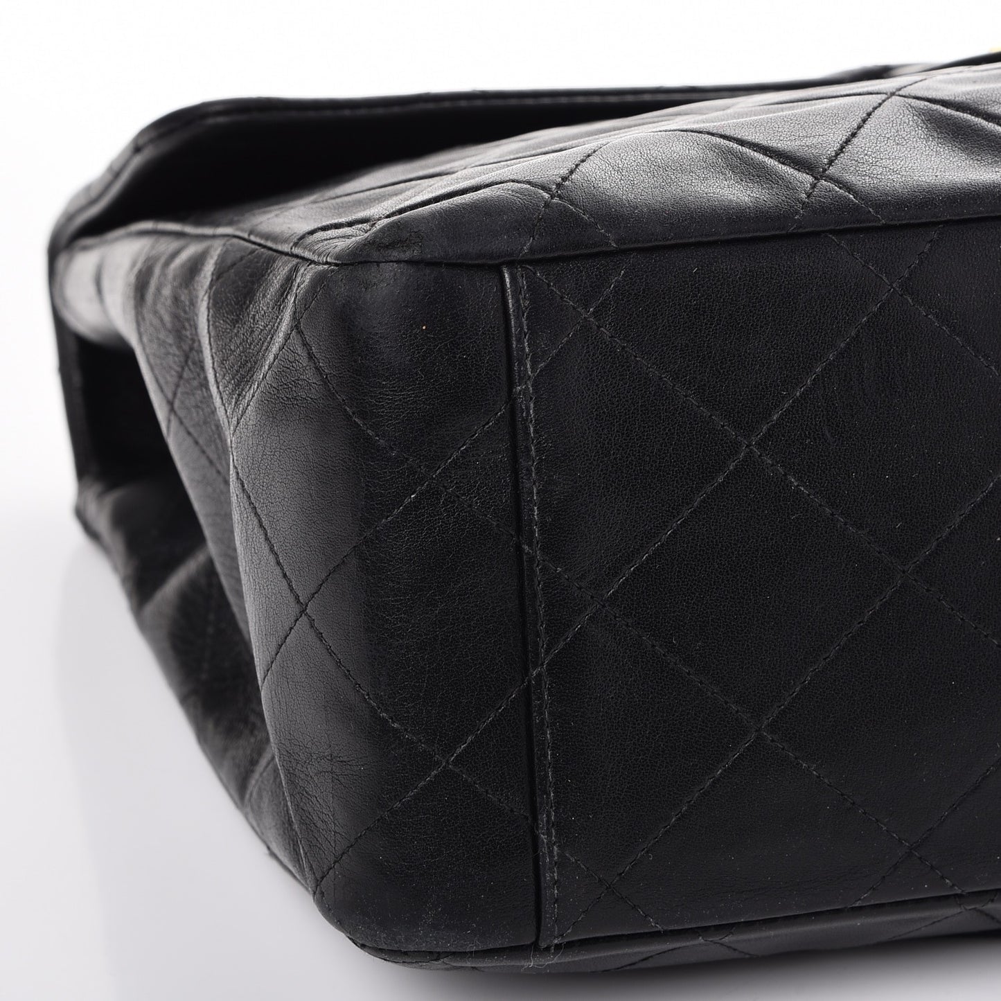 Lambskin Quilted XL Jumbo Single Flap Black