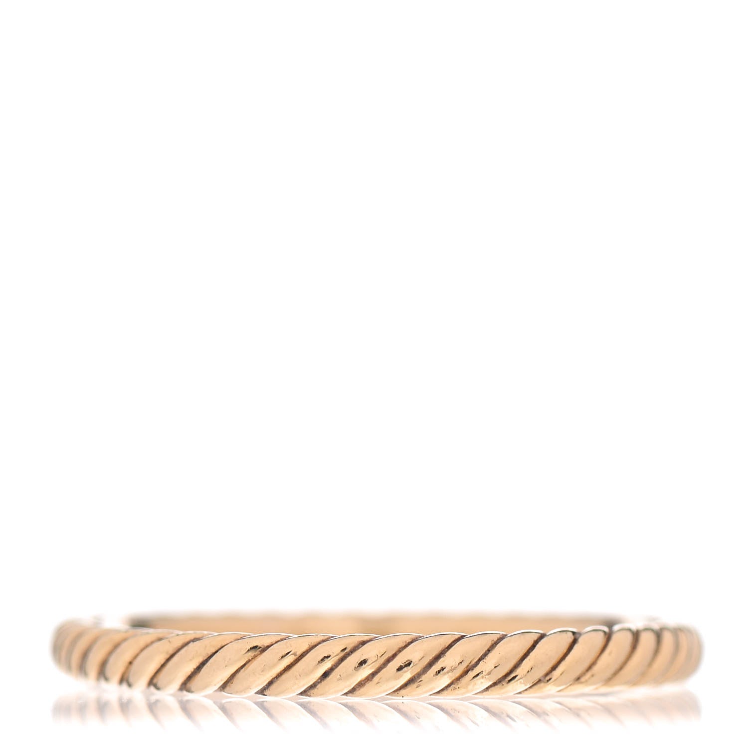 David Yurman 18K Yellow Gold 2mm Cable Classics Band Ring 51 5.75 3 of 4