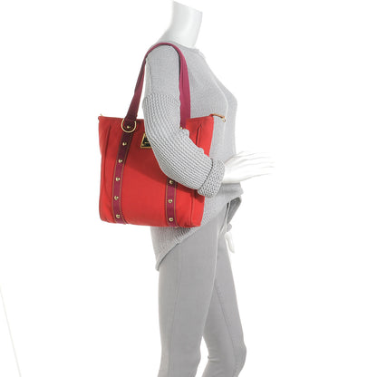 Louis Vuitton Toile Antigua Cabas MM Red Pink 2 of 7