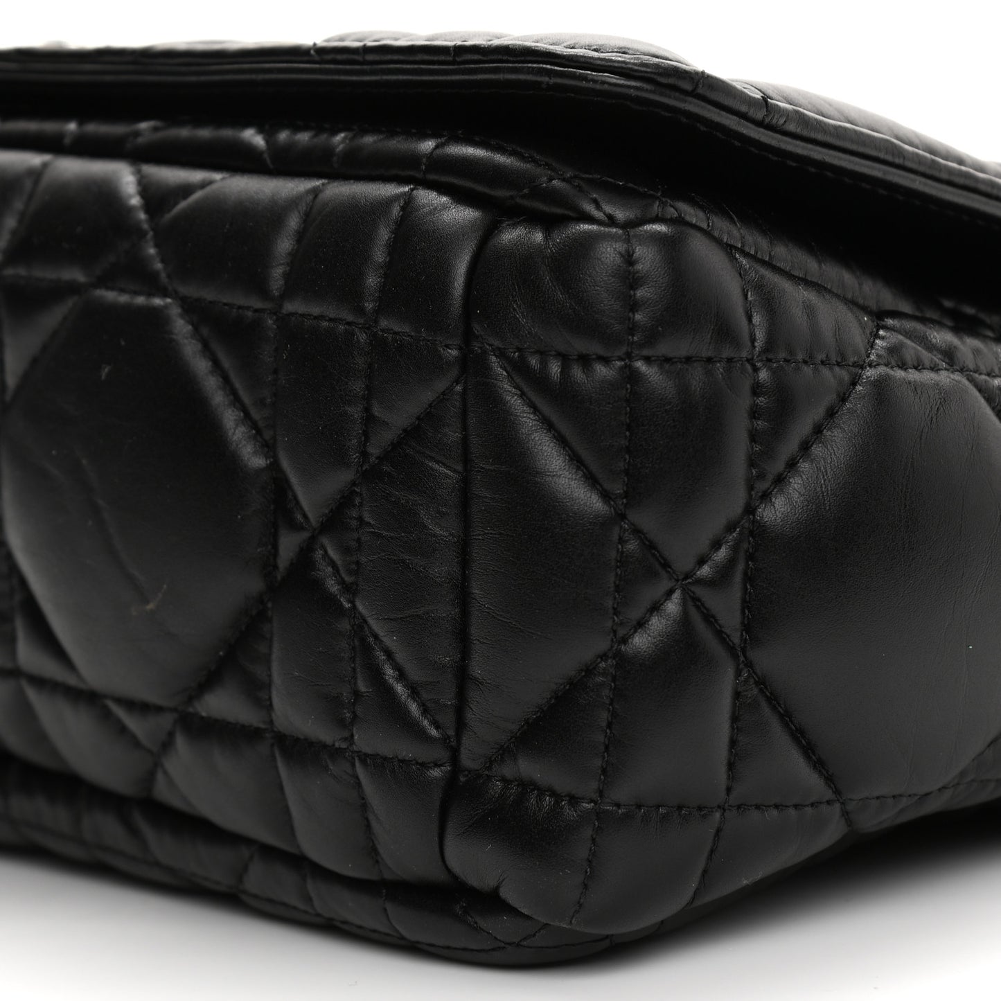 Calfskin Macrocannage Large Caro Bag Black
