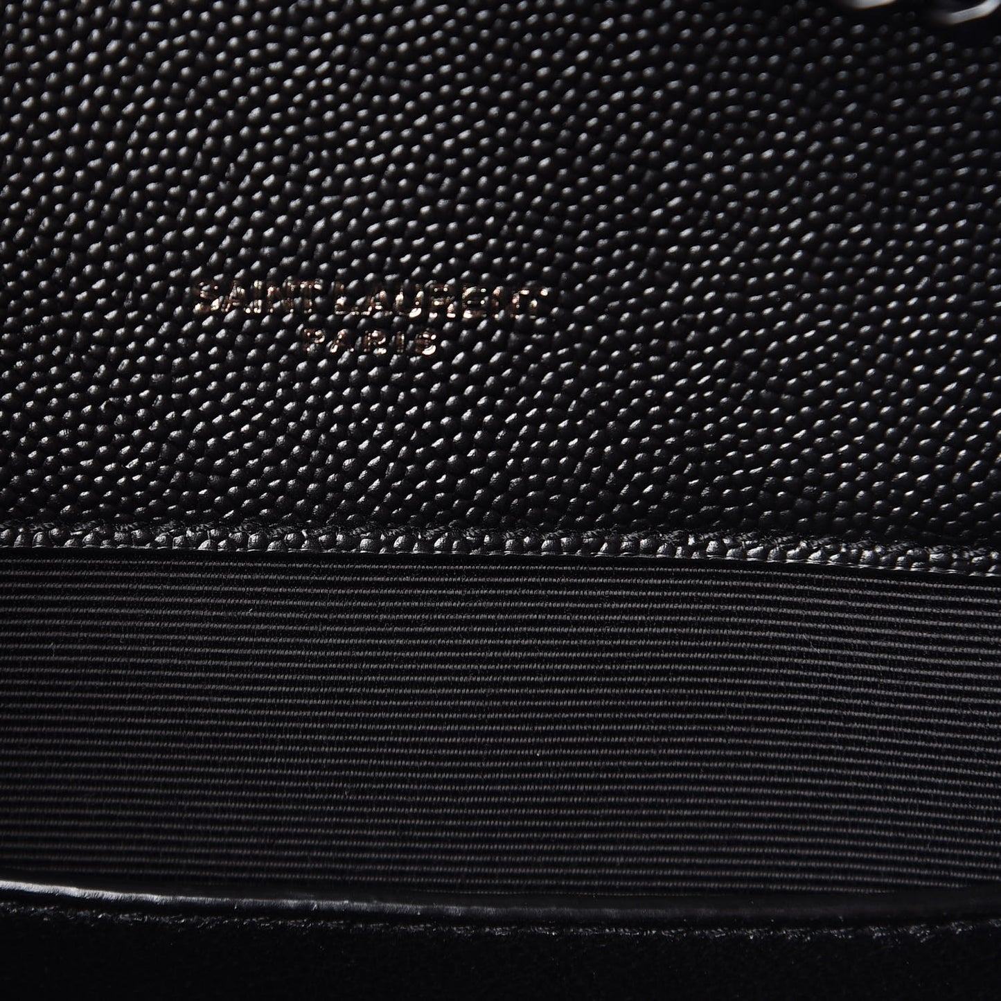 Grain De Poudre Textured Mixed Matelasse Triquilt Small Monogram Satchel Black
