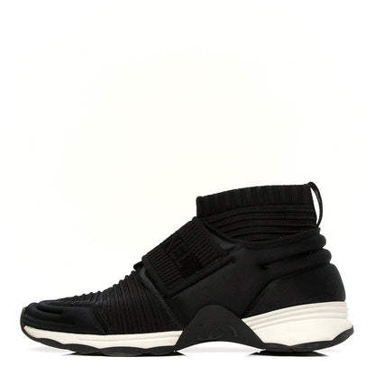 Chanel Stretch Fabric CC Sneakers 35.5 Black 1 of 6