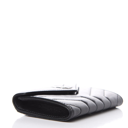 Saint Laurent Lambskin Y Quilted Monogram Small Loulou Envelope Wallet Black 4 of 8