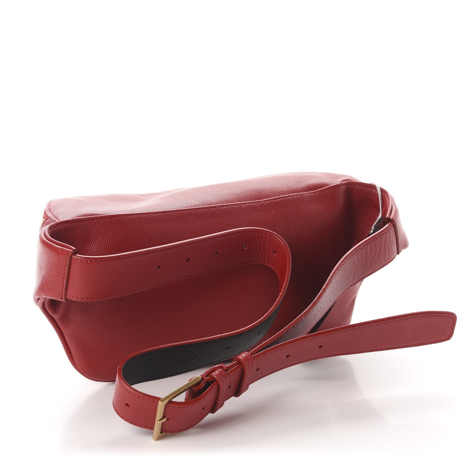 Saint Laurent Grain De Poudre Monogram Belt Bag Rouge Eros 3 of 10