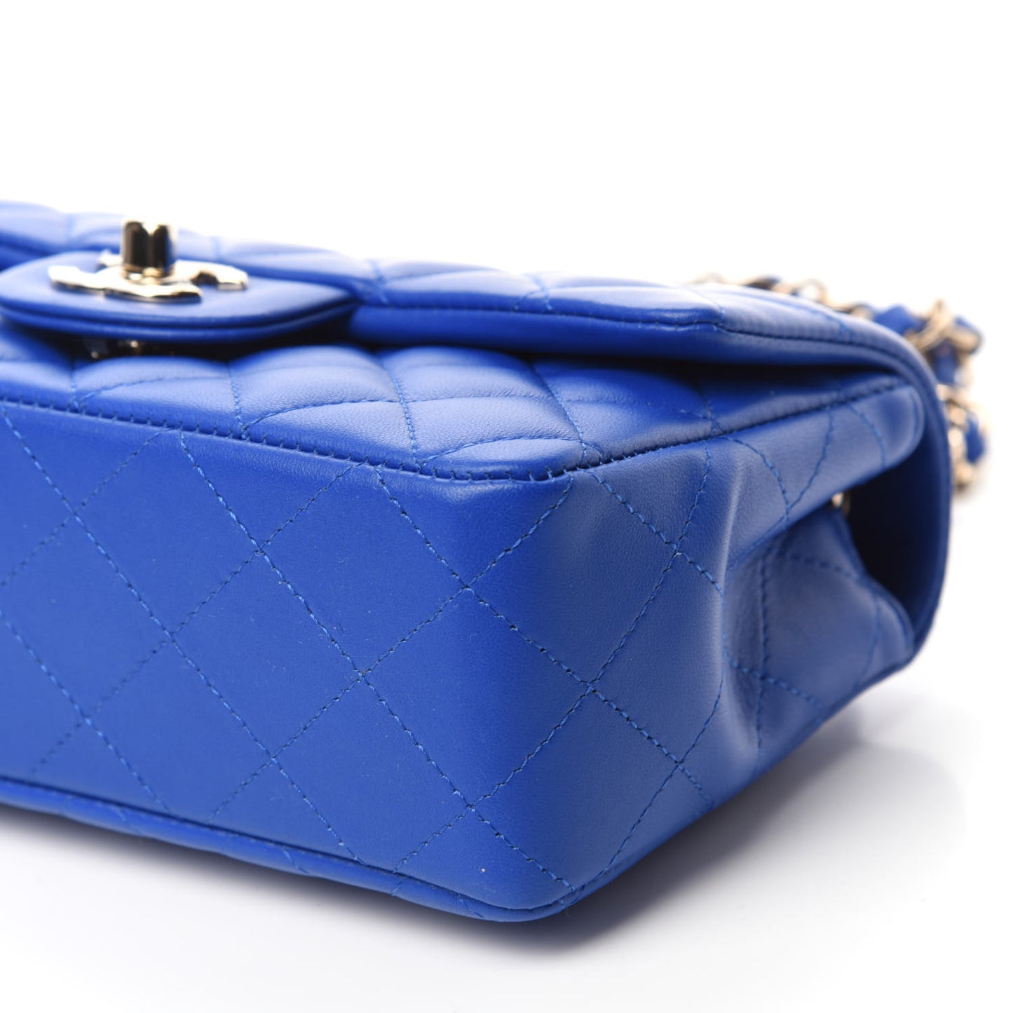 Lambskin Quilted Mini Rectangular Flap Royal Blue