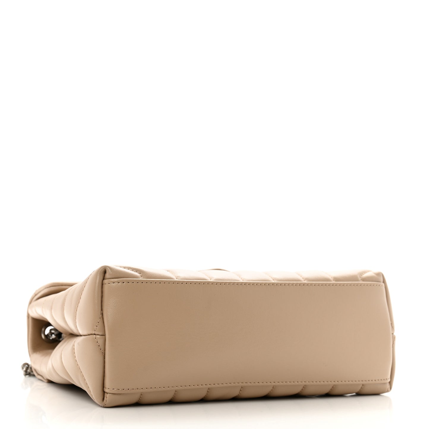 Calfskin Y Quilted Monogram Small Loulou Chain Satchel Dark Beige