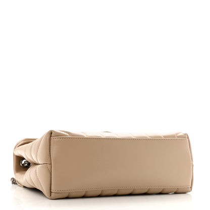 Saint Laurent Calfskin Y Quilted Monogram Small Loulou Chain Satchel Dark Beige 4 of 12