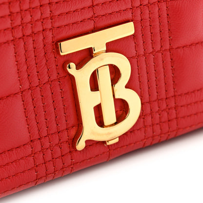 Burberry Lambskin Quilted Small Lola Bag Bright Red 13 of 15