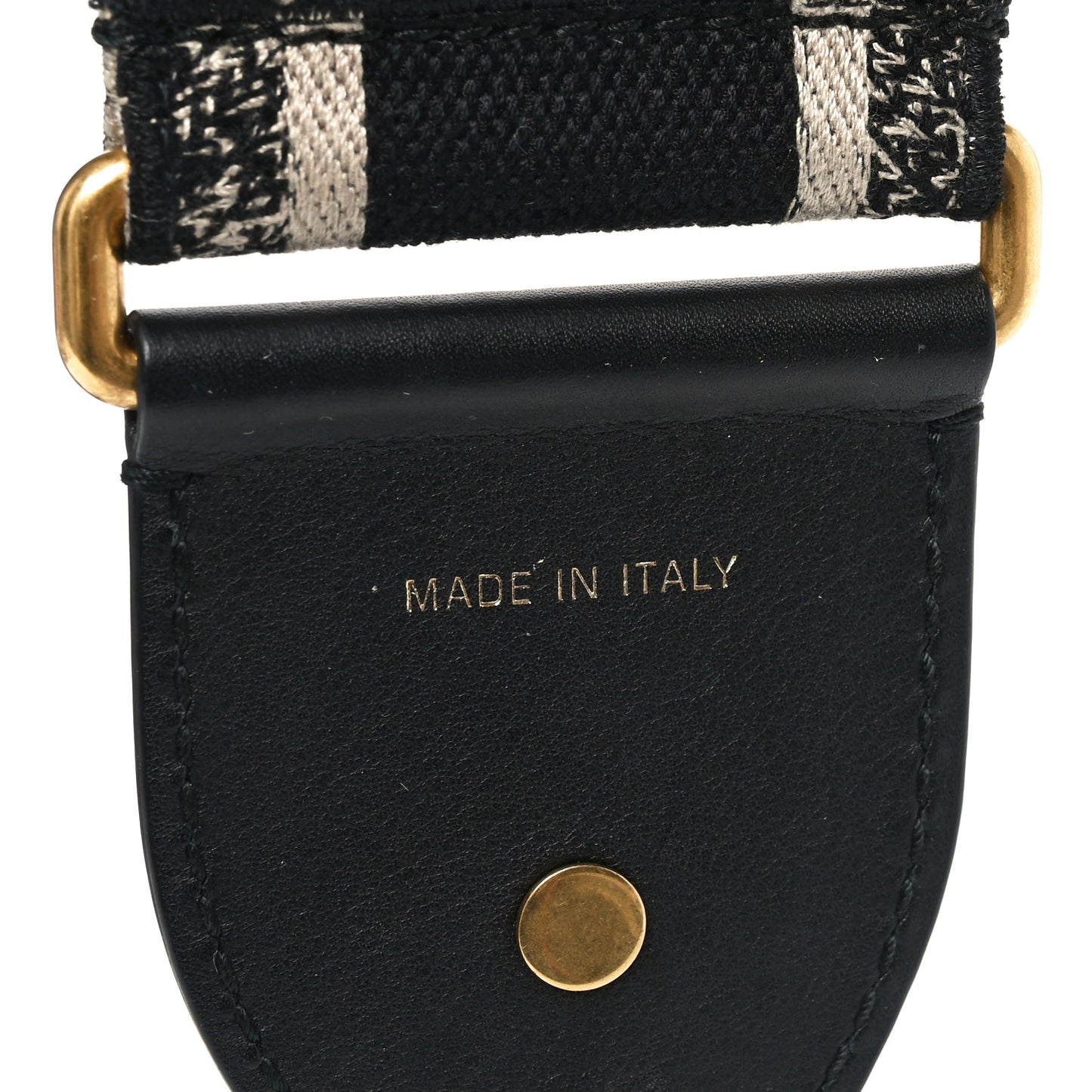Canvas Embroidered Shoulder Strap Black