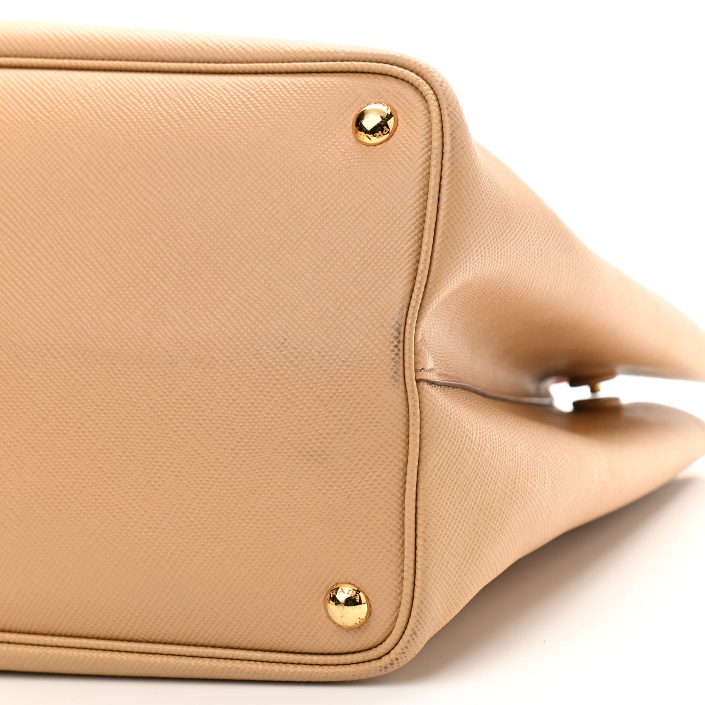 Saffiano Cuir Medium Double Bag Noisette Papaya