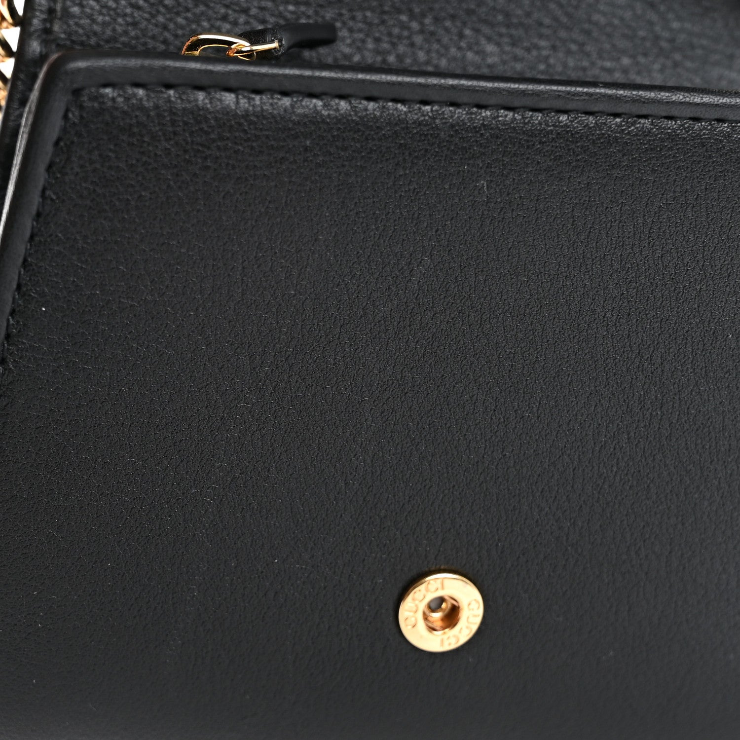 Gucci Roxy Calfskin Medium Blondie Chain Wallet Black 12 of 13