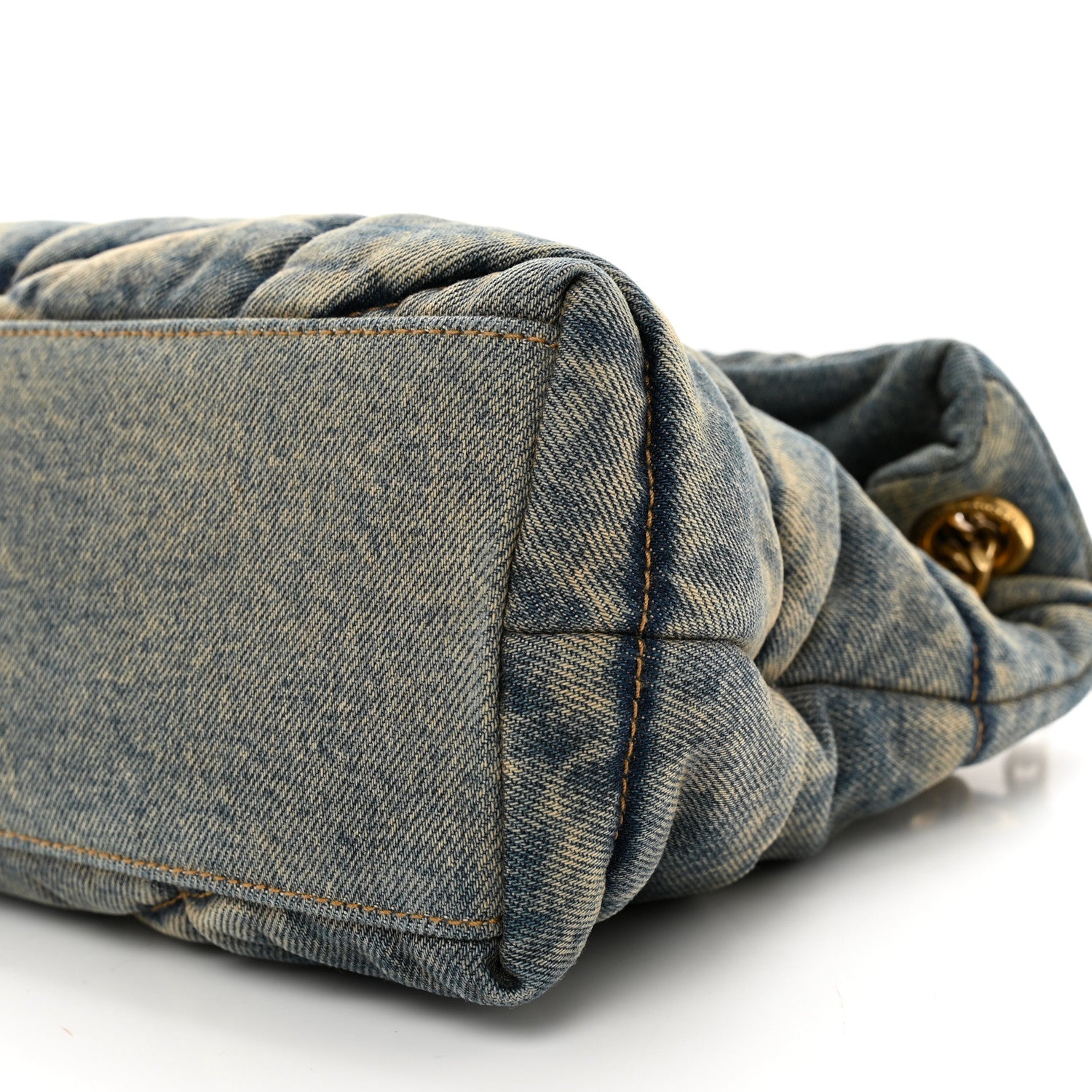 Saint Laurent Denim Quilted Small Loulou Puffer Monogram Chain Satchel Blue Cinnamon 9 of 9