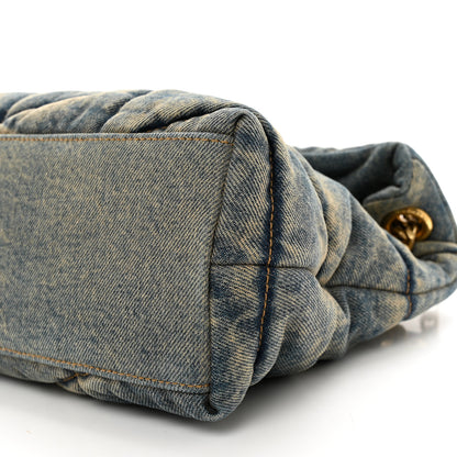 Saint Laurent Denim Quilted Small Loulou Puffer Monogram Chain Satchel Blue Cinnamon 9 of 9