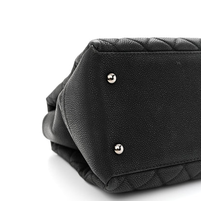 Chanel Iridescent Caviar Quilted Lady Pearly Tote Black 9 of 10