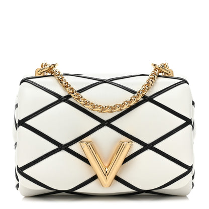Louis Vuitton Lambskin Malletage Pico GO-14 White Black 1 of 8