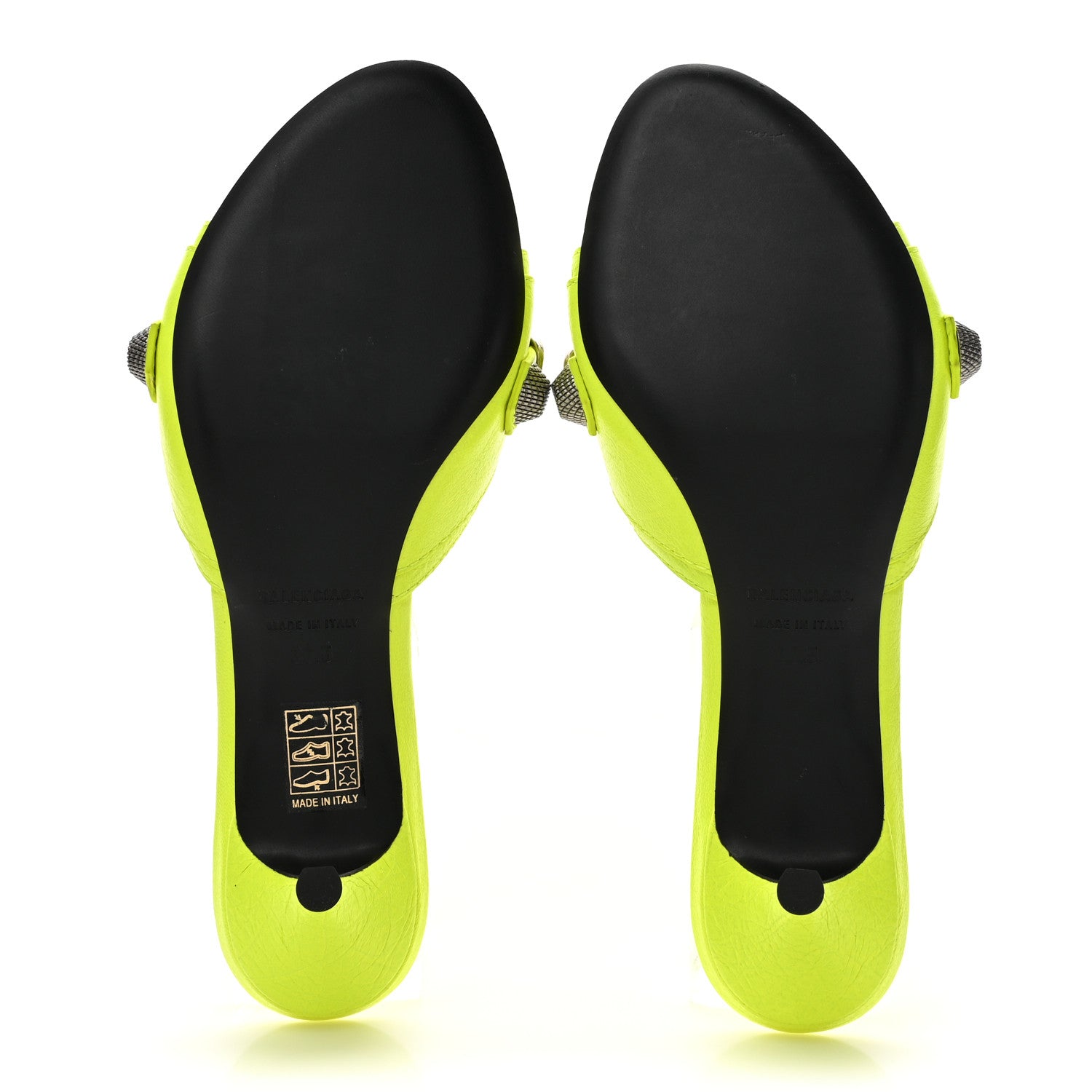 Balenciaga Agneau Arena Cagole 50mm Slide Sandals 36.5 Fluo Yellow 5 of 10