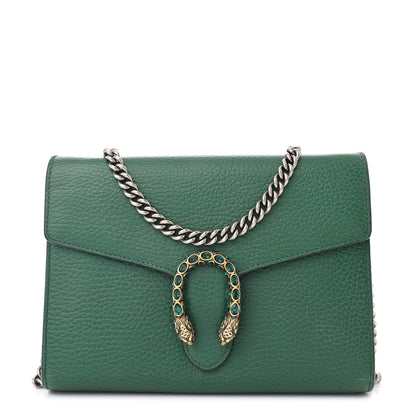 Gucci Calfskin Mini Dionysus Chain Wallet Emerald 1 of 12