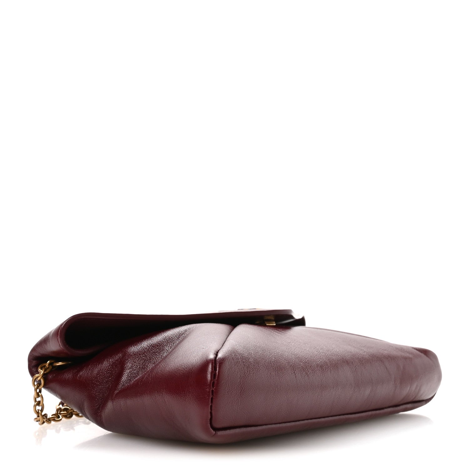 Saint Laurent Lambskin Small Cassandre Envelope Pouch Dark Ruby 3 of 9
